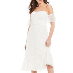 GIANNI BINI Taylor Off The Shoulder White Dress Size 0 NWT